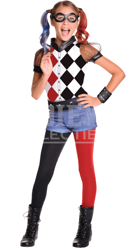 Deluxe Dc Superhero Girls Harley Quinn Costume - Dc Superhero Girls Disfraces (850x850), Png Download