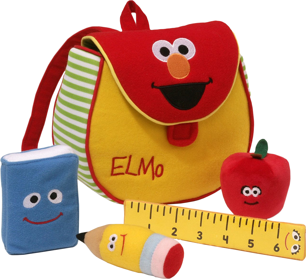 Sesame - Gund Elmos Bookbag Play Set (1280x1168), Png Download