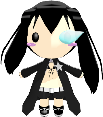 Black Rock Shooter Chibi - Cartoon (480x640), Png Download