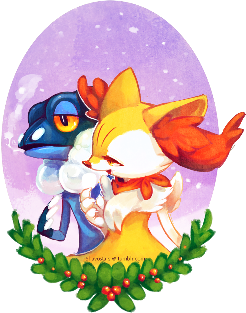 Shavostars @ Tumblr - Pokemon Frogadier And Braixen (798x1016), Png Download
