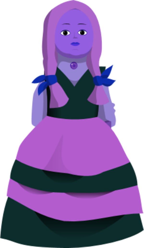 Girl Doll Wearing Dress - Doll (600x1034), Png Download