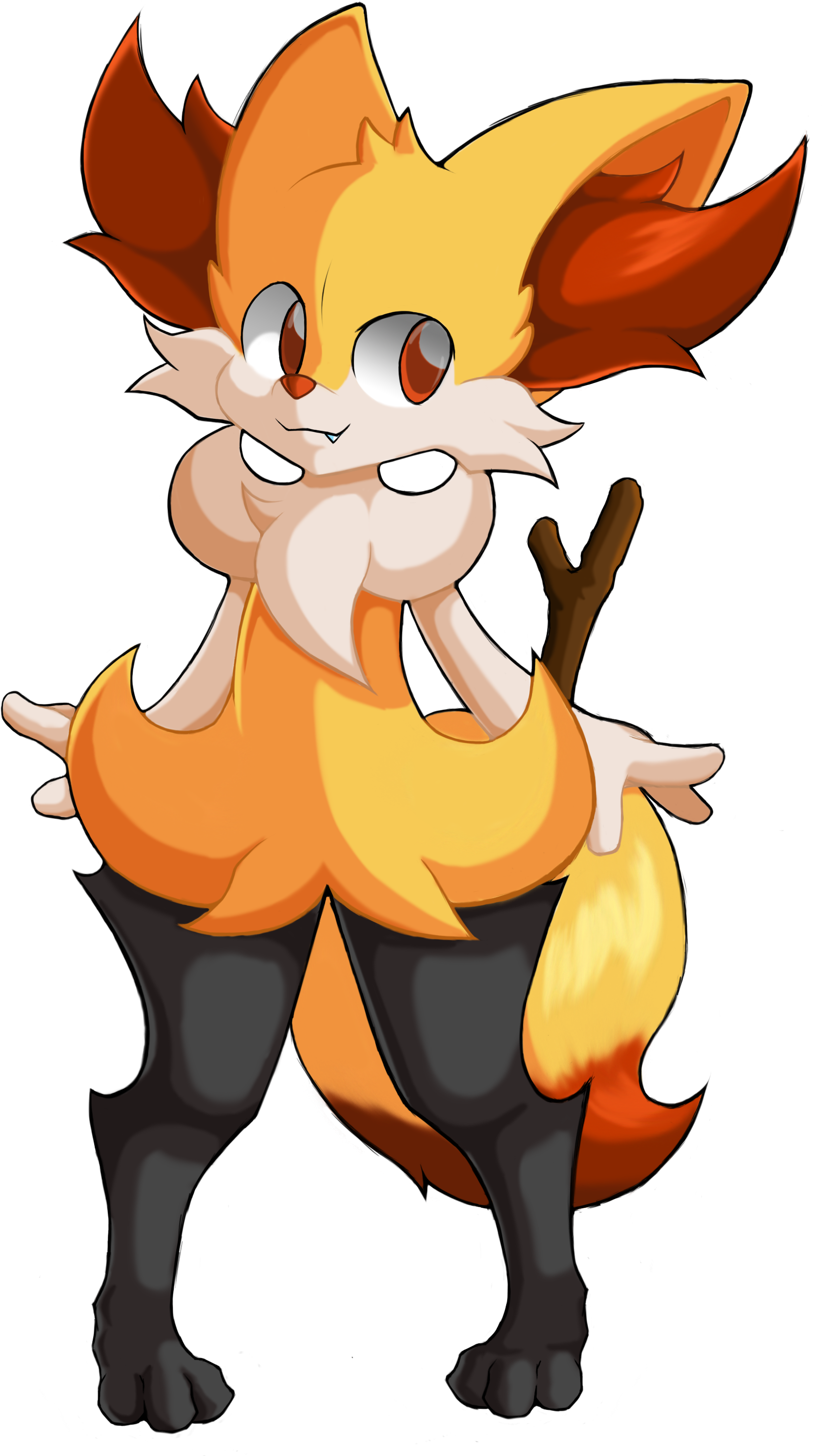 Just A Little Braixen - Cartoon (1799x3058), Png Download