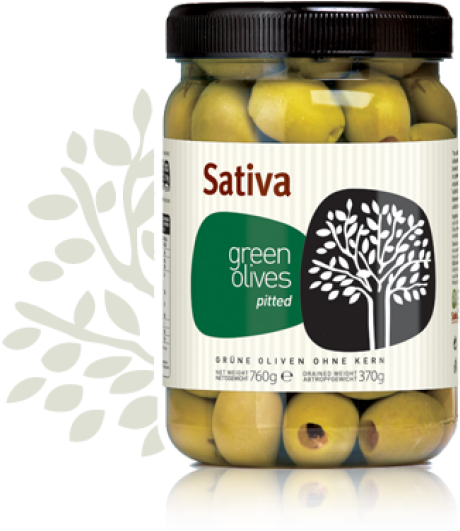 Green Olives In Brine, Pitted - Sativa Olives (540x676), Png Download