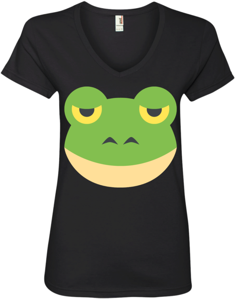 Frog Face Emoji Ladies' V Neck T Shirt - Nightmare Before Christmas Theme Shirts (960x960), Png Download