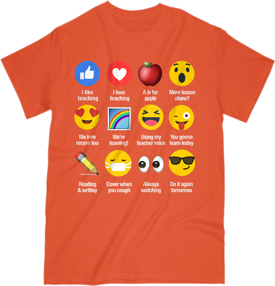 I Like Love Teaching Emoji Emoticon Sayings Graphic - T-shirt (1000x1000), Png Download