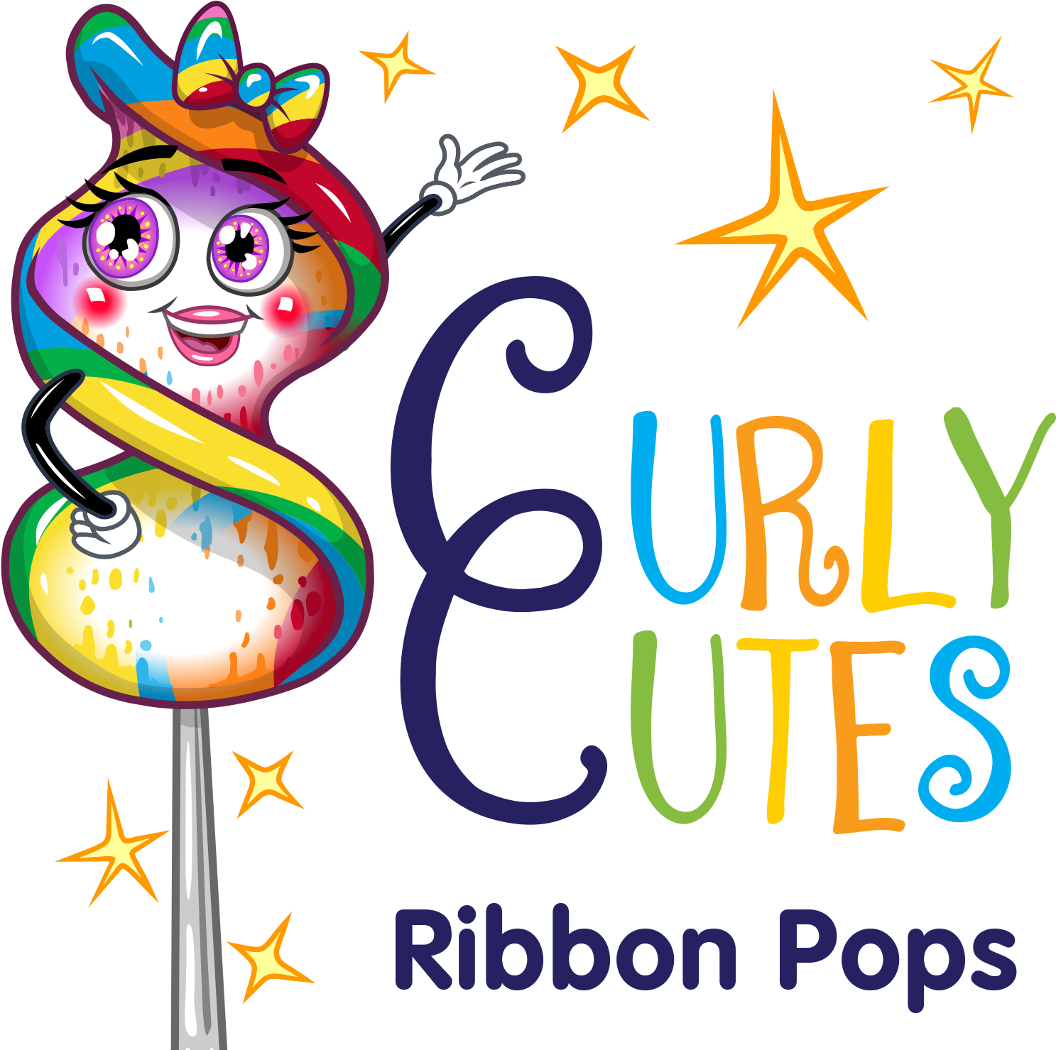 Curlycutes Petite Crystal Ribbon Pops - Curlycutes Petite Ribbon Pops (1500x1500), Png Download