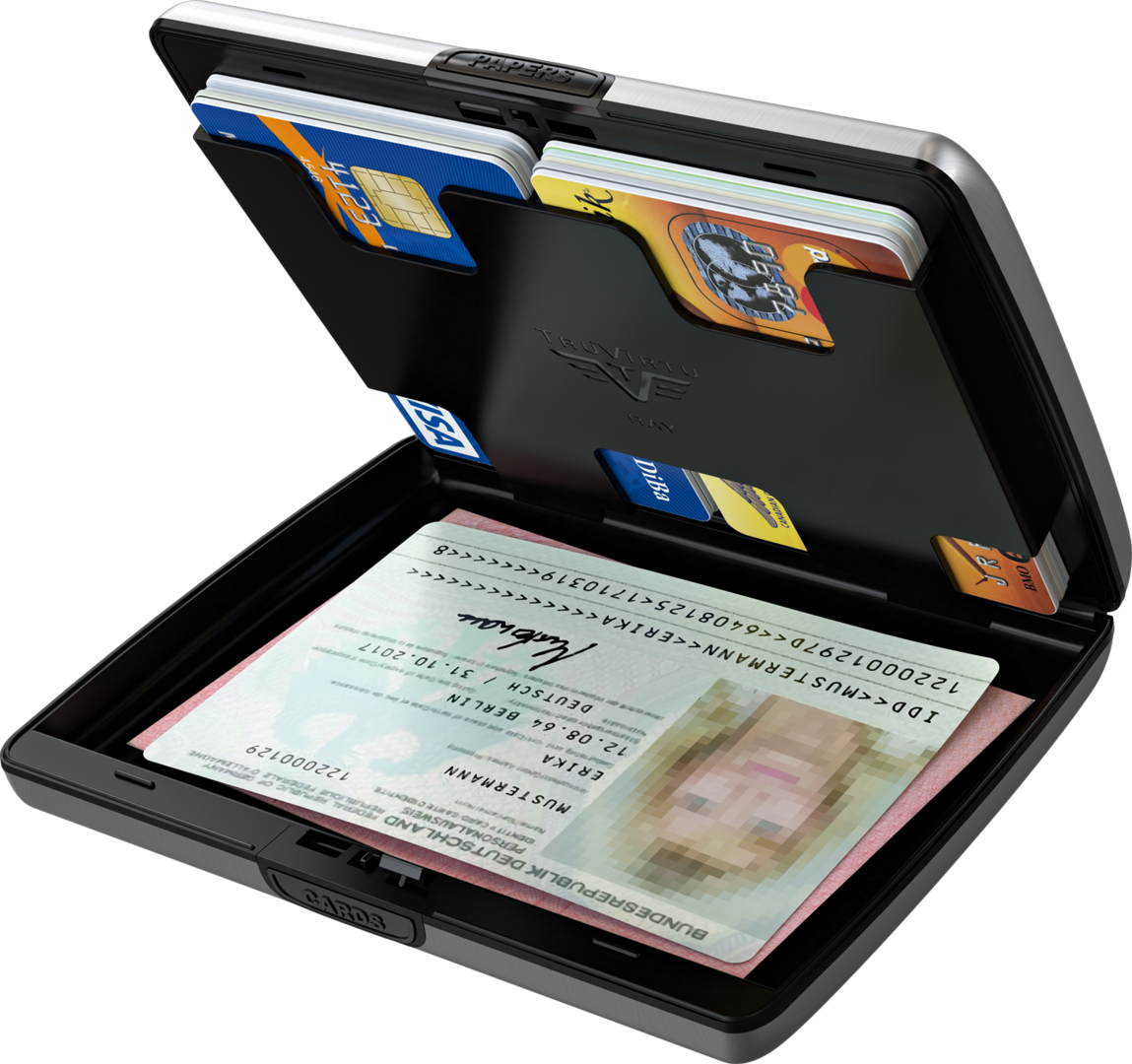 Tru Virtu® Wallet Papers & Cards Silk Silver Arrow - Truvirtu - Ray Black Magic Wallet (1149x1080), Png Download