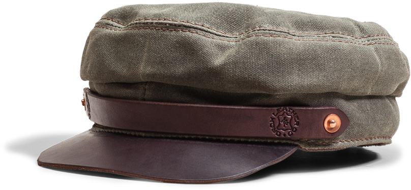 Orox Green Canvas And Brown Leather Hat - Hat (1060x1060), Png Download