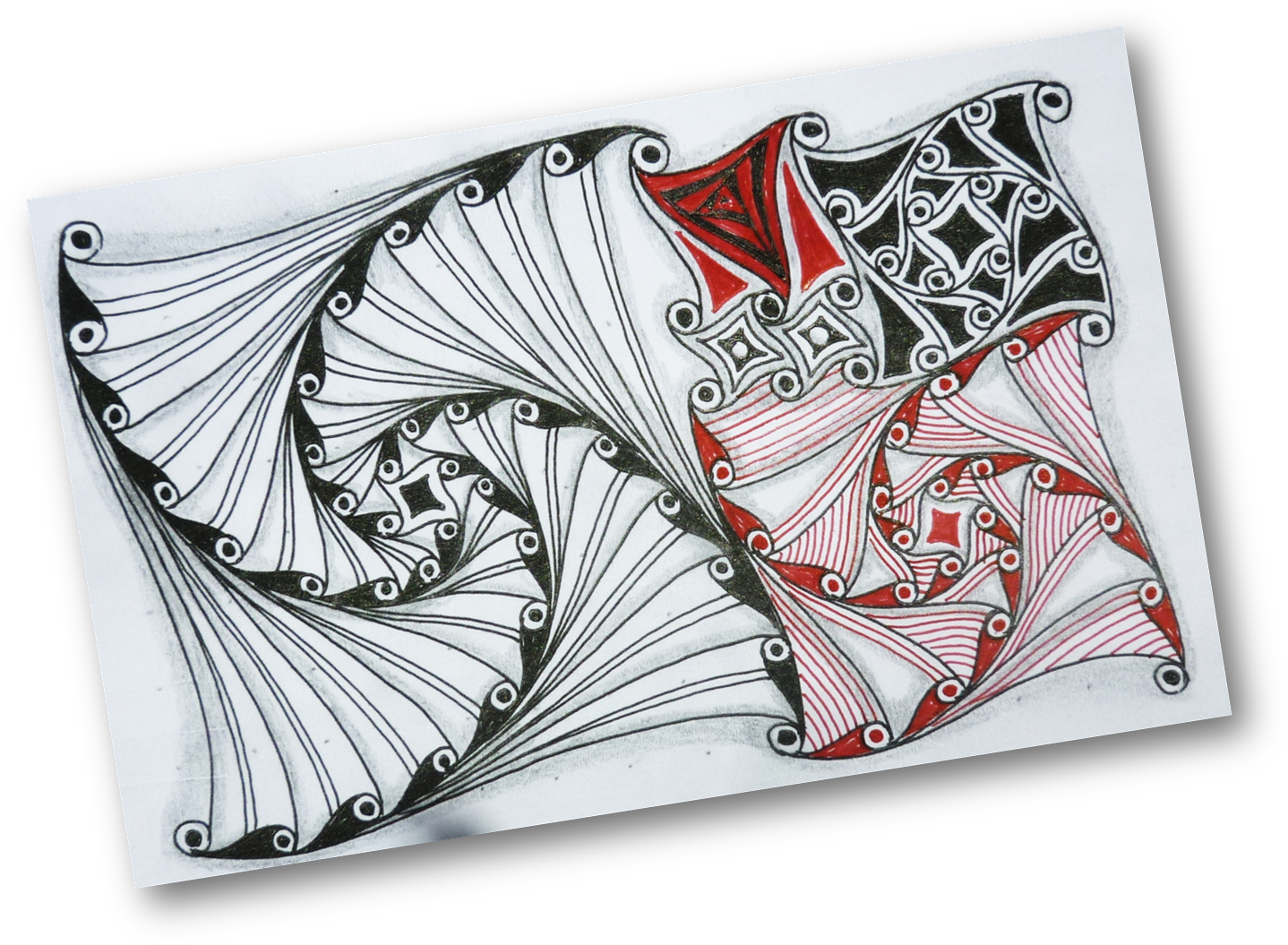 Black Then White Are All I See - Draw Zentangle Paradox (1464x1082), Png Download