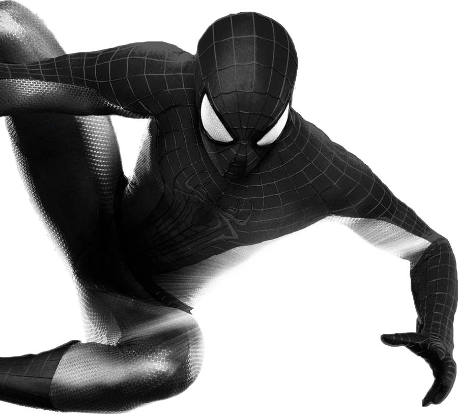 Download Spiderman Black And White Transparent Clipart - Spider Man Black Png (900x814), Png Download