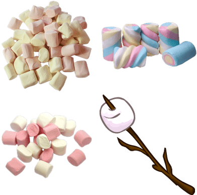 Cartoon Marshmallows On Sticks Clipart (400x400), Png Download