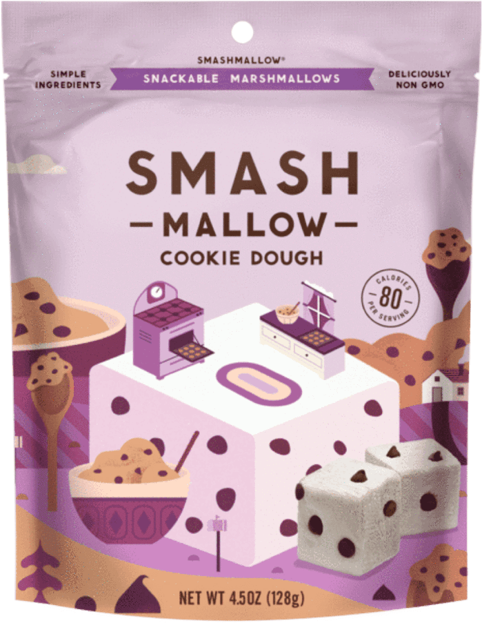 Smashmallow® Snackable Marshmallows - Smashmallow Cinnamon Churro (348x348), Png Download
