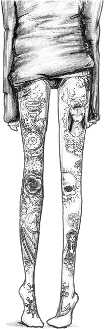 Transparent Tattoo - Png Legs (500x679), Png Download