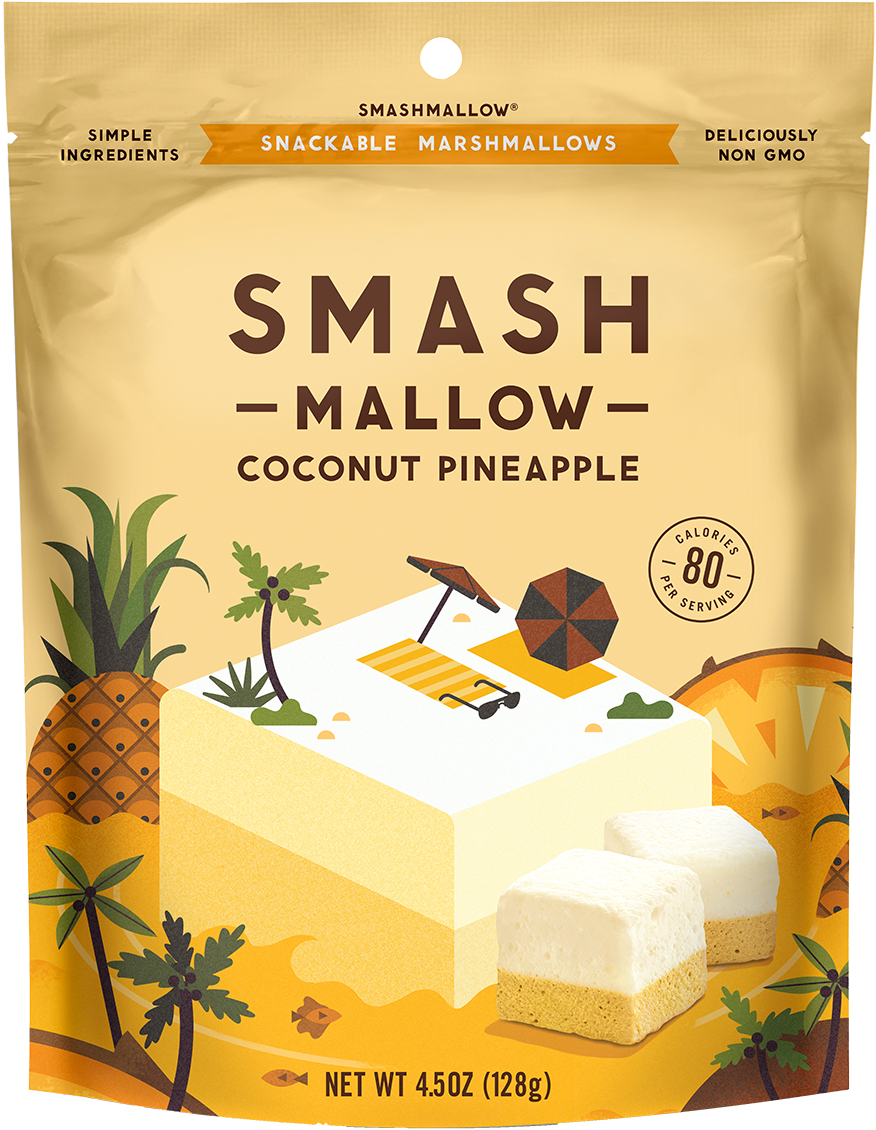 Coconut Pineapple Snackable Marshmallows - Smashmallow - Snackable Marshmallows Toasted Coconut (900x1215), Png Download