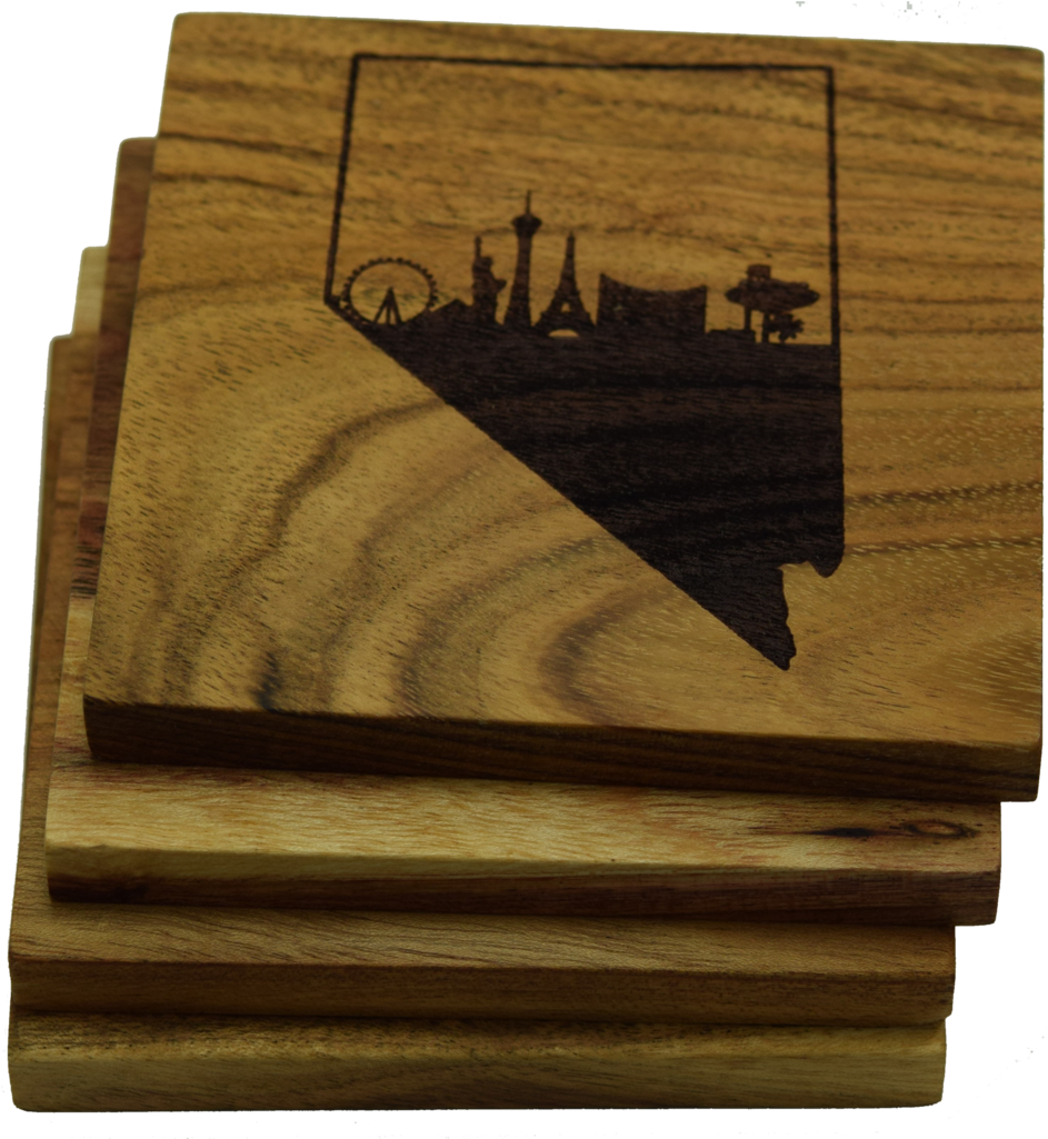 Las Vegas Skyline Within Nevada Outline Coasters - Prestige Decanters Las Vegas Skyline Within Nevada (1024x1024), Png Download