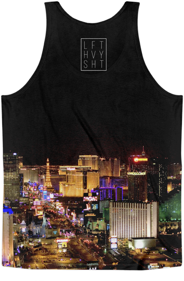 Las Vegas Skyline Men's Tank Top - House Of Blues Foundation Room (1000x1000), Png Download