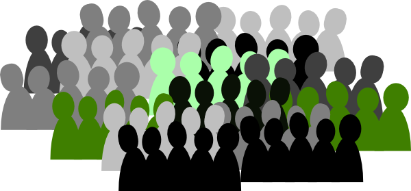 Green And Grey Crowd Clip Art - Clip Art (600x279), Png Download