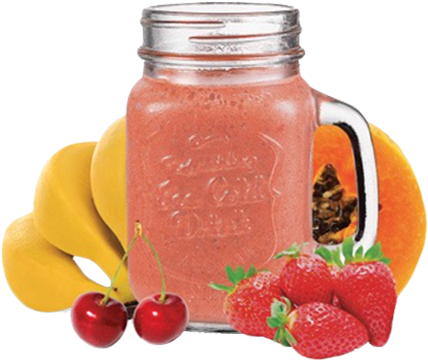 Strawberry Split - Mason Jar Smoothie Png (480x480), Png Download