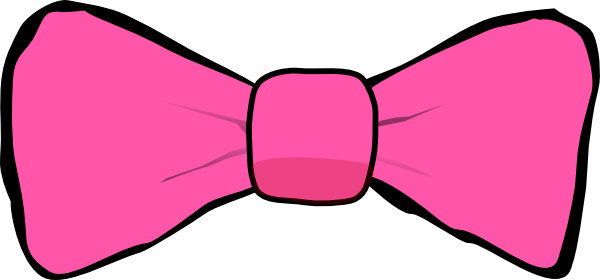 With Black Trim Clip Art At Clker - Pink Bow Tie Clipart (600x280), Png Download