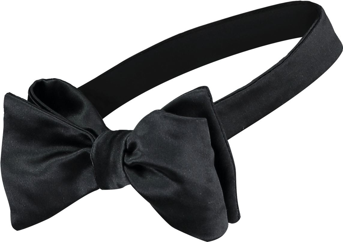 Cad The Dandy Black - Bow Tie Side View (1200x827), Png Download