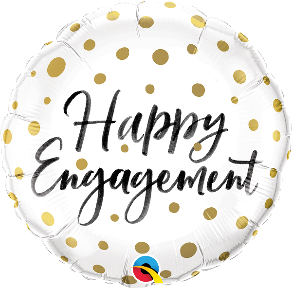 Happy Engagement Gold Dots Foil Balloon - Happy Engagement (600x592), Png Download