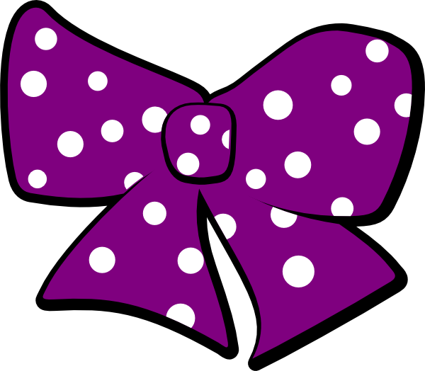 Purple Polka Dot Bow Clipart (600x524), Png Download