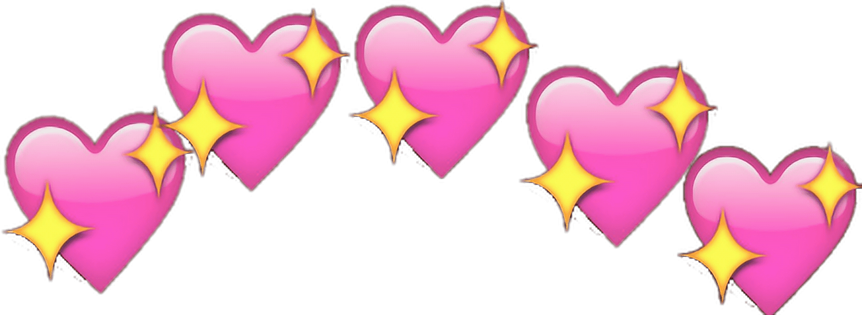 Png Edit Emoji Hearts Glitter - Heart Emoji Meme Png (1772x648), Png Download