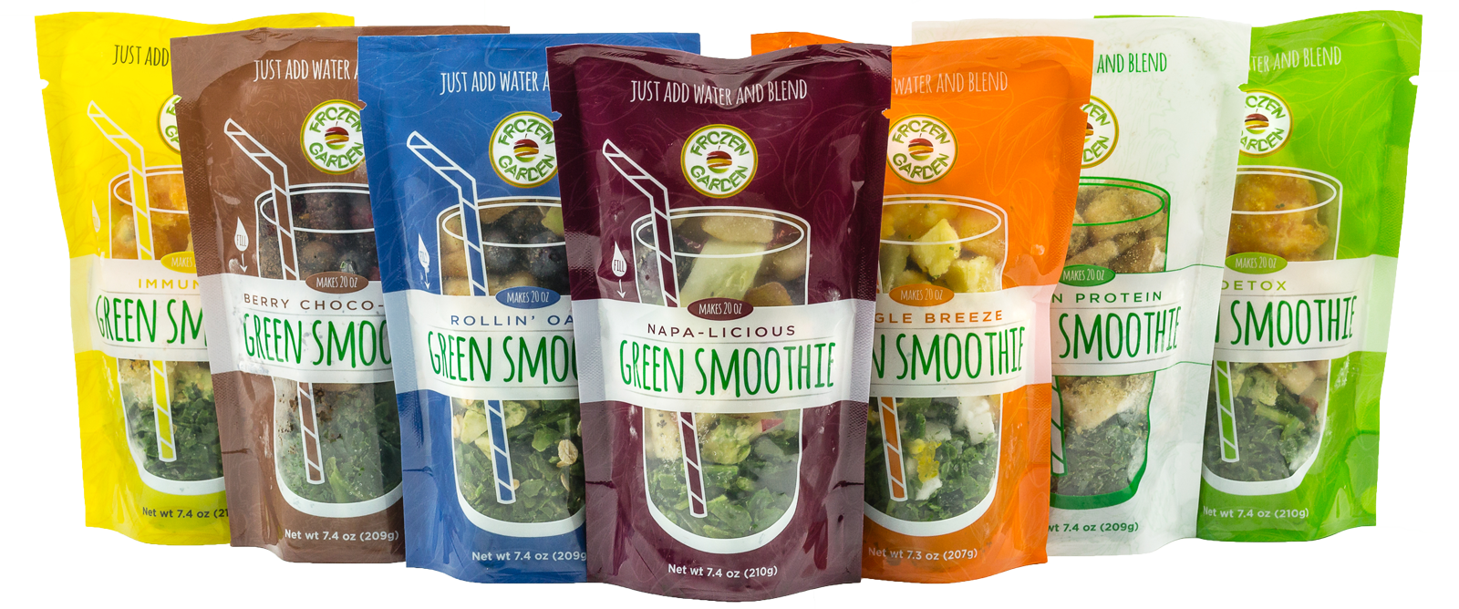 Frozen Garden Ready To Blend Green Smoothie Packs - Coffee Substitute (1600x668), Png Download