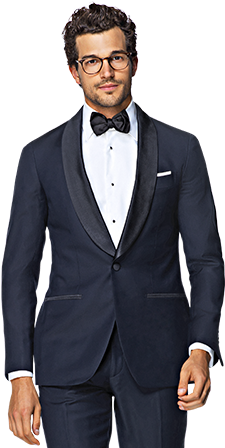 Tuxedo Set - Suitsupply Tuxedo Blue Plain (296x451), Png Download