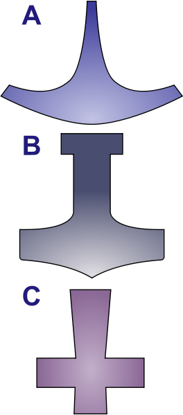 1 - Mjolnir Old (264x599), Png Download