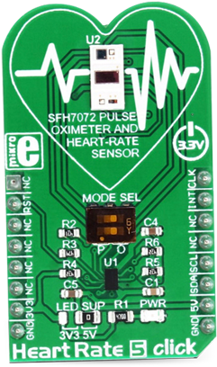 Mikroelektronika Mikroe-3012 Heart Rate 5 Click - Mikroelektronika Mikroe-2510, Heart-rate 4 Click Heart (600x436), Png Download