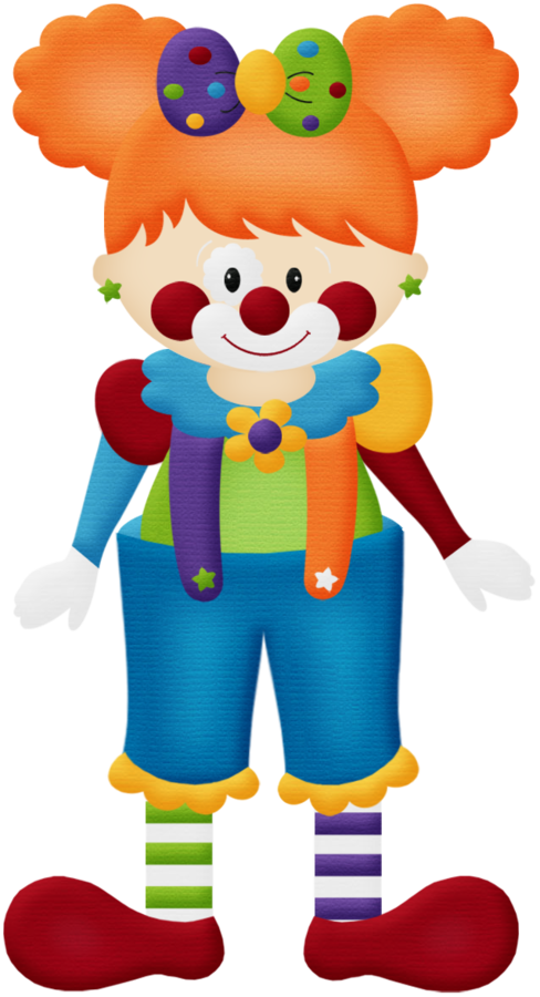 Aw Circus Clown Girl - Girl Clown Clipart (488x900), Png Download