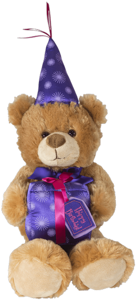 13" Happy Birthday Bear, Purple • - Vase (500x611), Png Download