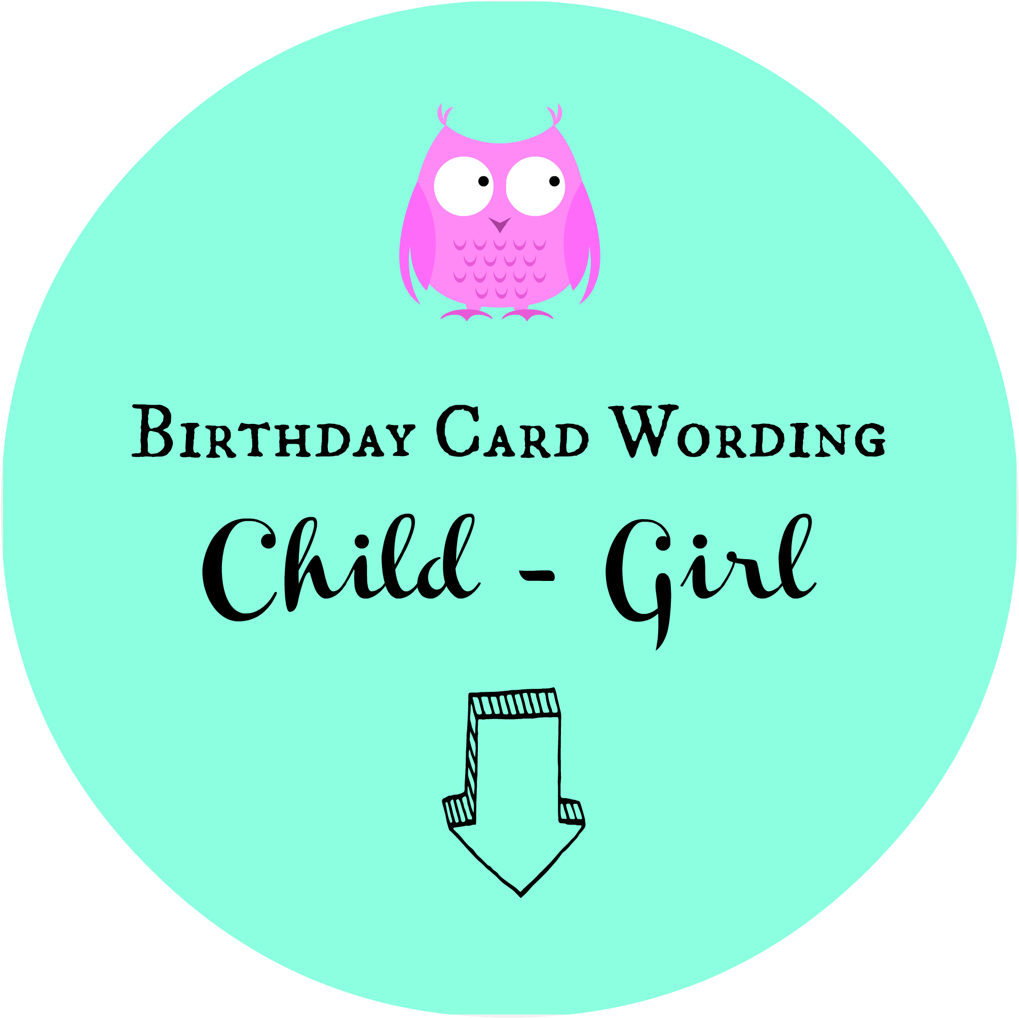 Birthday Card Wording Child Girl - Circle (2152x2152), Png Download