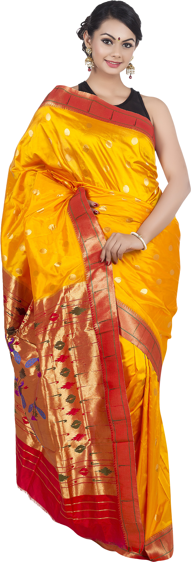 Wedding Saree Png Transparent Image - Saree Png Hd (850x1917), Png Download