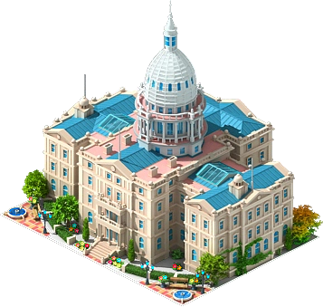 Michigan State Capitol - Megapolis State Capital (357x339), Png Download