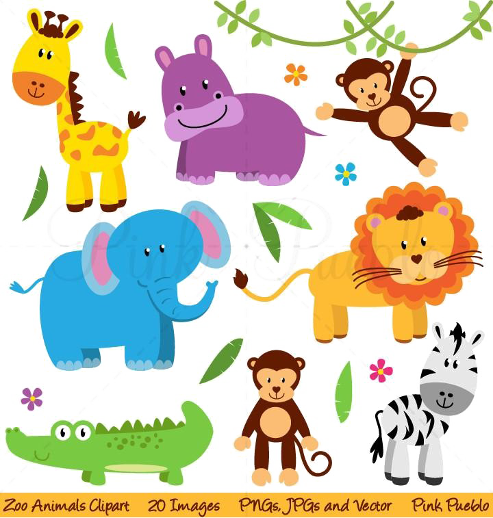Jungle Safari Transparent Background Png - Animals Clipart Transparent Background (720x757), Png Download