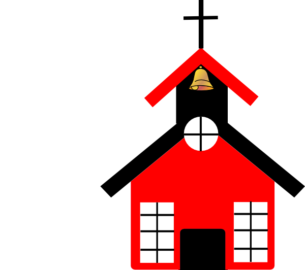 Red School House Clip Art At Clker - Church School Clip Art (600x532), Png Download