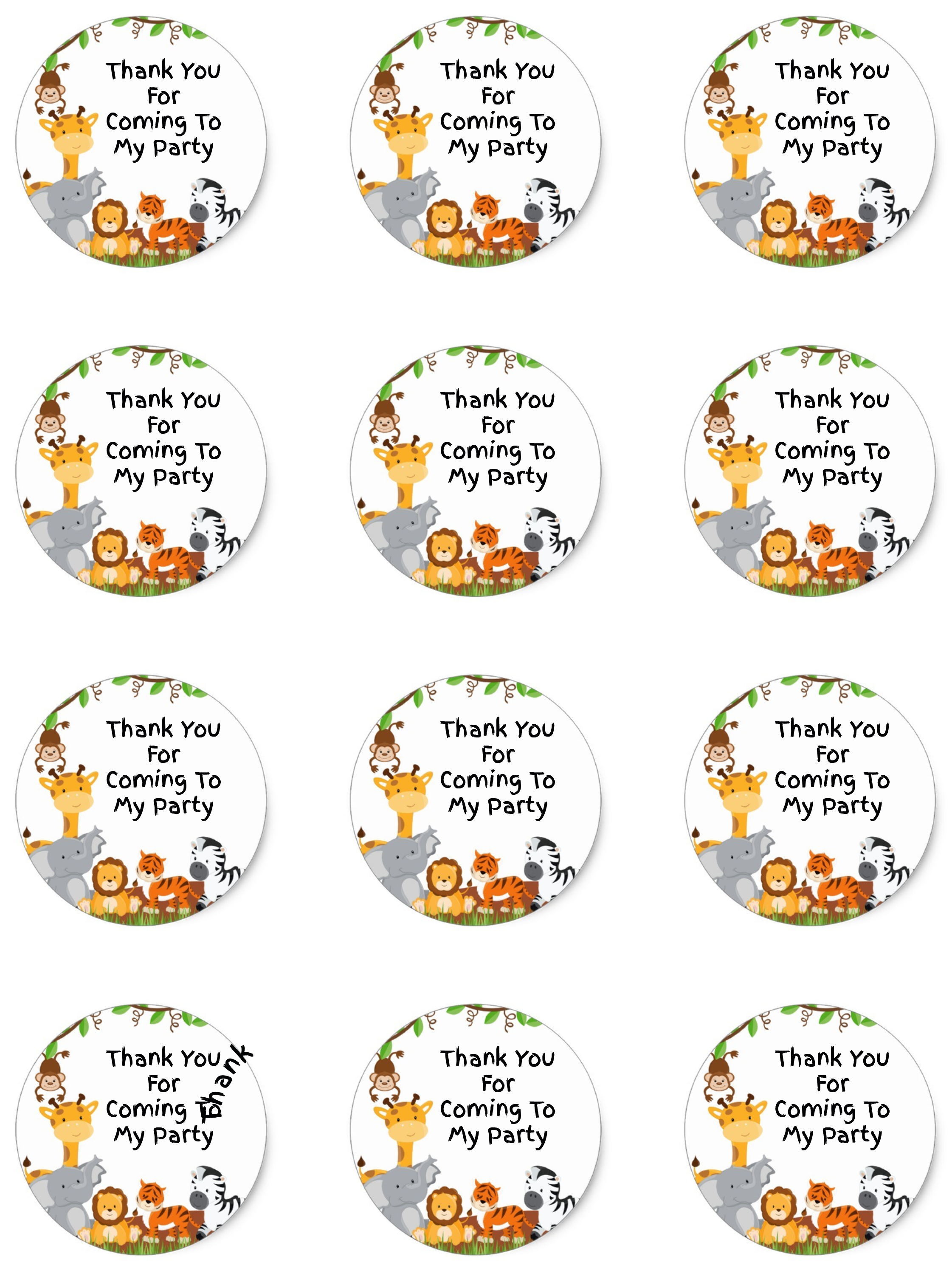 24 Jungle Animals Stickers - Jungle (2242x2992), Png Download