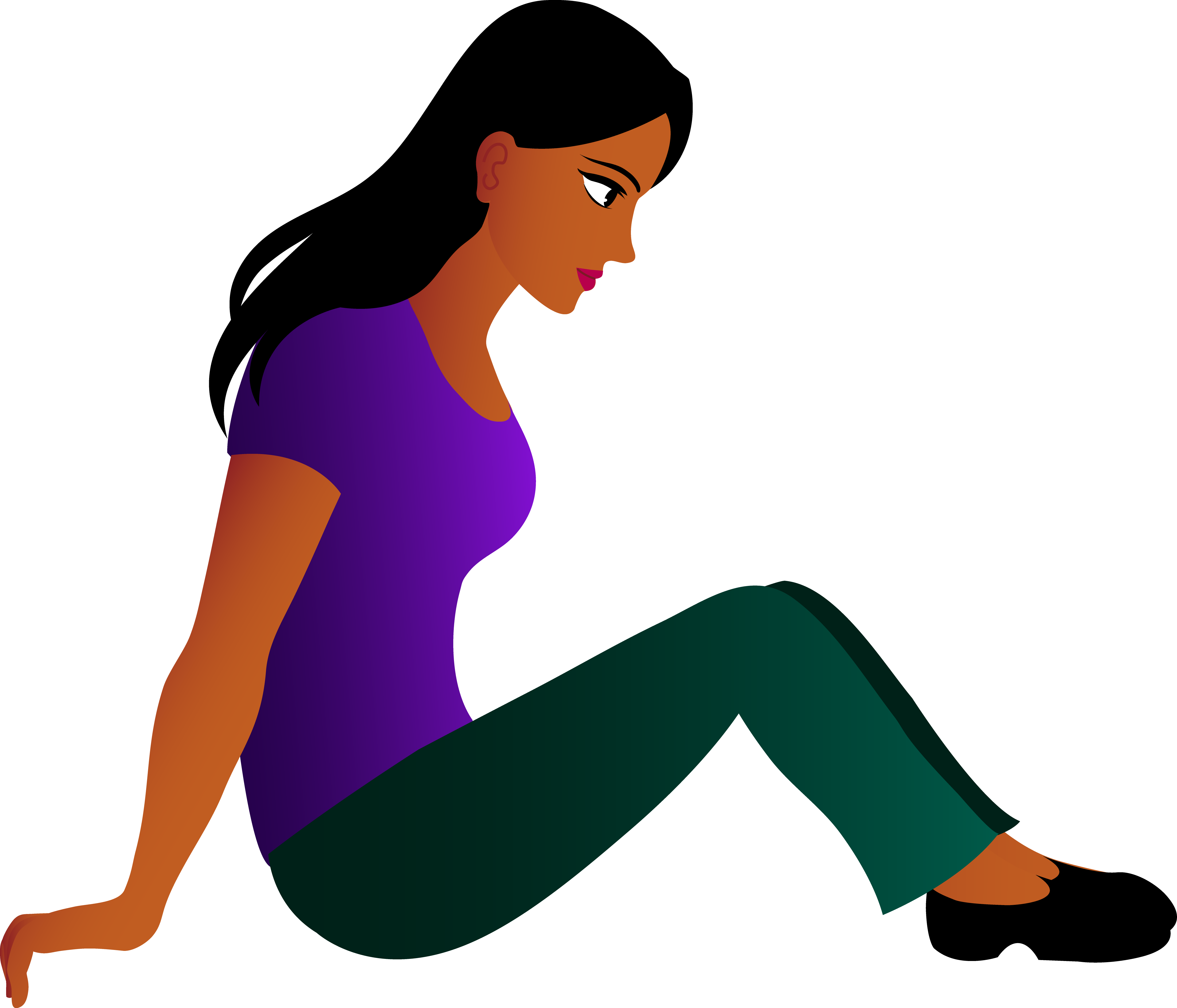 Download Sitting Woman Png - Cartoon People Sitting Down PNG Image with No  Background 