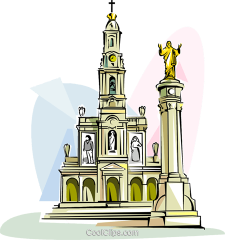 Sanctuary Of Fatima Royalty Free Vector Clip Art Illustration - Illustration (450x480), Png Download