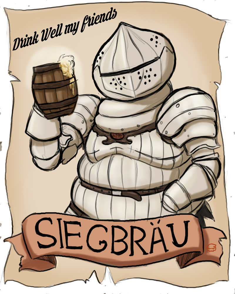 Ink Well My Priends Siegbrau Dark Souls Dark Souls - Siegward Of Catarina Brew (800x1000), Png Download