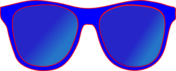 Blue Sunglasses Front Clip Art Vector Online Royalty - Clip Art (600x242), Png Download