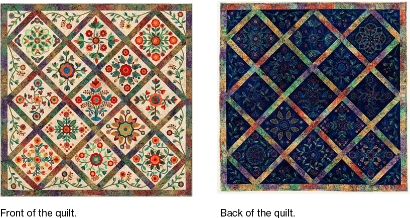 The Quilt Is A Result Of The 'electric Quilt Block - Rose Of Sharon Block Book (900x475), Png Download