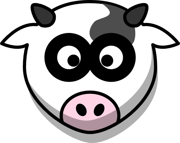 Cartoon Cow Face Png (600x478), Png Download