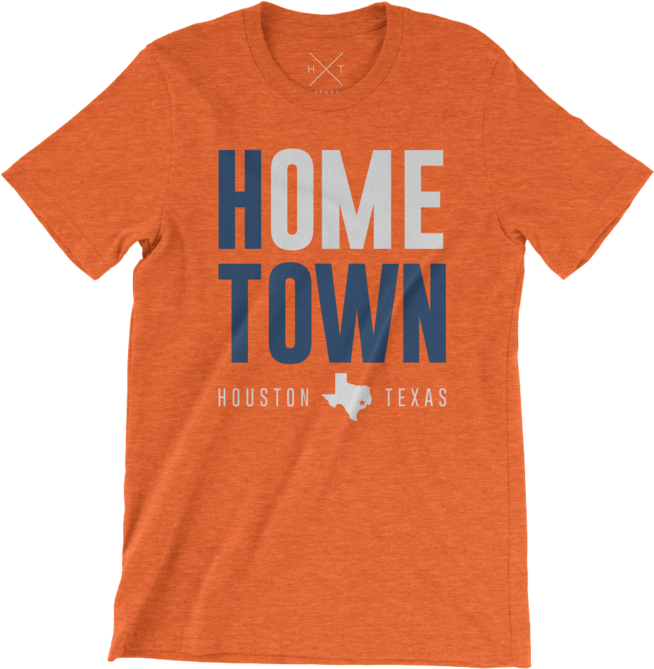 1002 H Town Home Astros Colors Orange Heather - Active Shirt (1000x1000), Png Download
