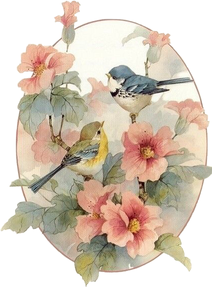 Report Abuse - Bird And Flower Drawing (422x573), Png Download