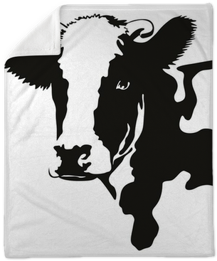 Vector Illustration Of A Cow Head Plush Blanket • Pixers® - Logo With A Balck Cow (400x400), Png Download