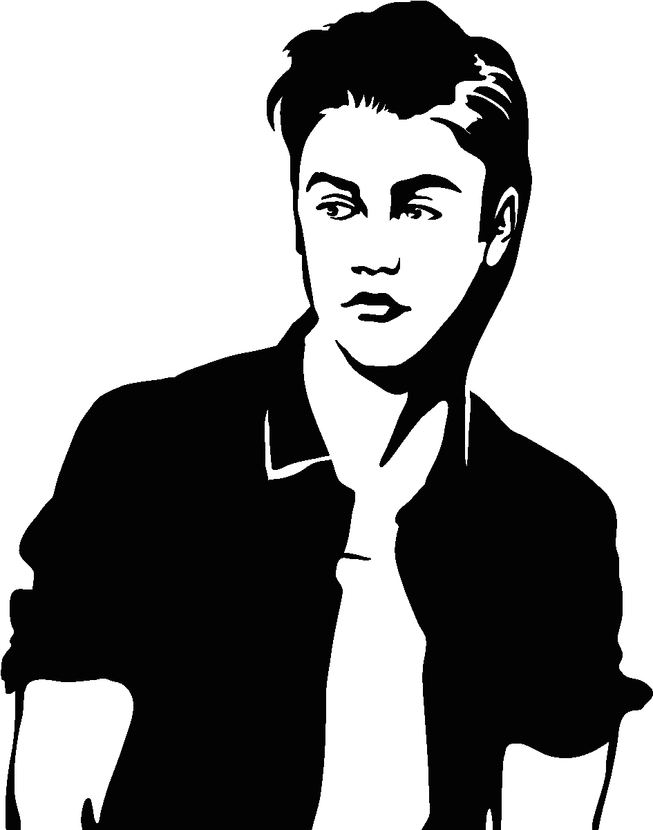 Sticker Justin Bieber Ambiance Sticker Singer4 Bieber - Justin Bieber Black And White Clipart (1200x1200), Png Download