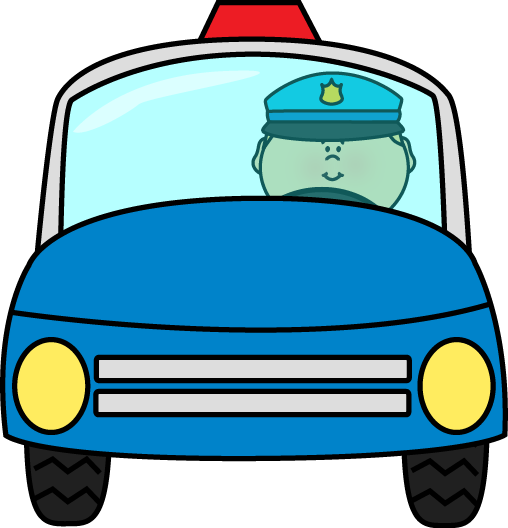 Policeman Driving Police Car (508x528), Png Download